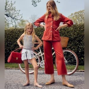 NWT Veronica Beard Anzu Denim Utility Jacket in Brick Red